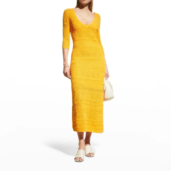 rag & bone Renee Pointelle Cotton Blend Midi Dress - Picture 5 of 9